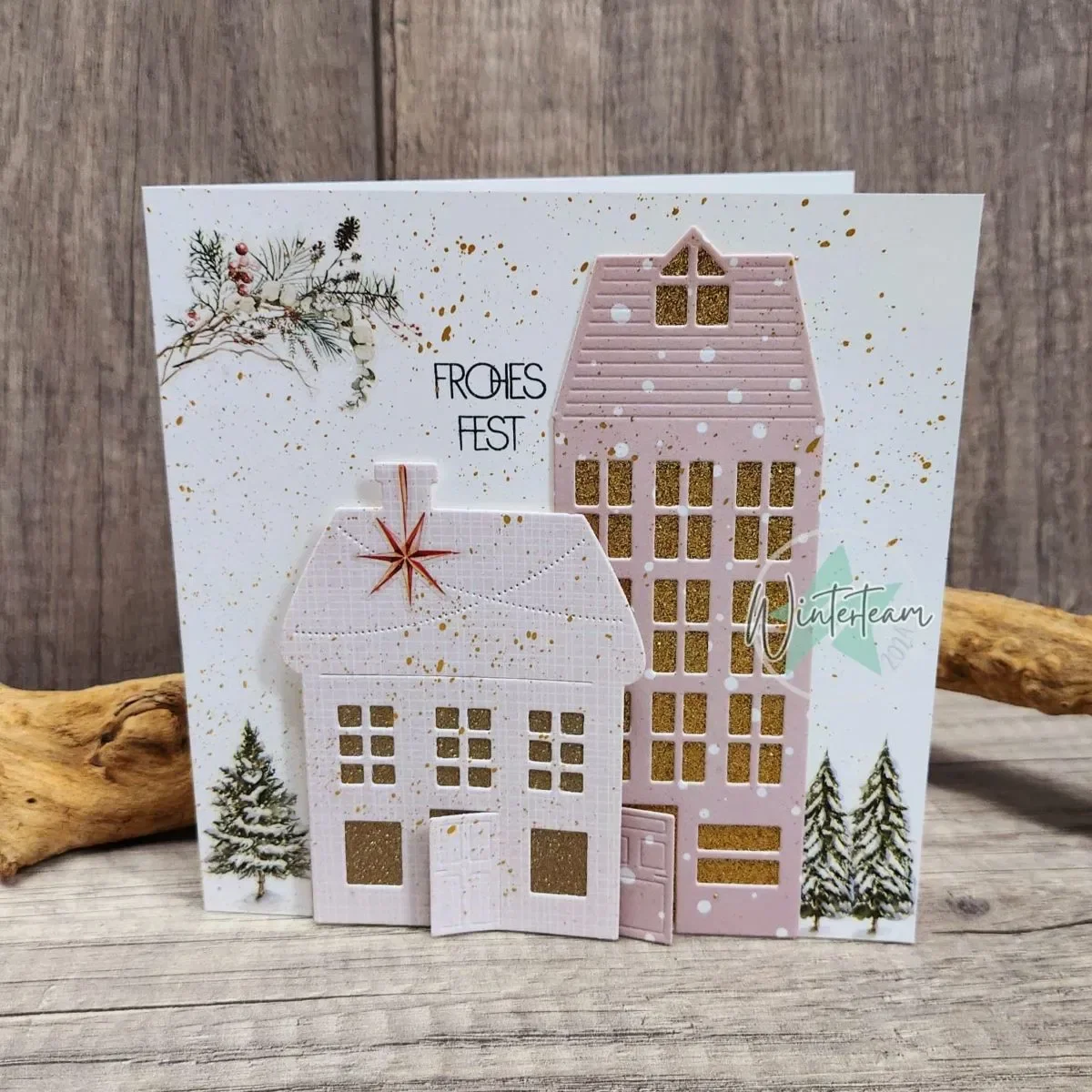 Window Metal Cutting house background Town Lucky BOX Garden Bear Dies Silicone Stamps Scrapbooking Stencil Photo Album Card DIY view 3