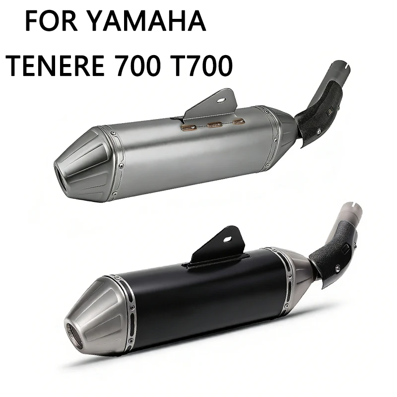 Universeller Escape Slip-on Motorrad-Auspuff mit Carbon-Abdeckung Schalldämpfer Anschluss Original für Yamaha Tenere 700 T700