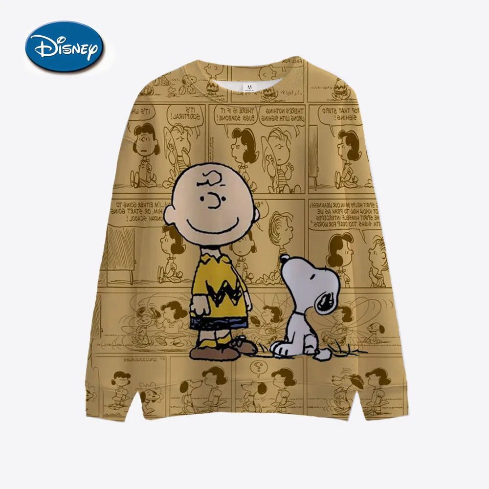 Woman's Hoodie New Autumn/Winter Fashion Y2K Snoopy cartoon print Sweatshirts Round Neck Coat Loose Long Sleeve Hatless Hoodie