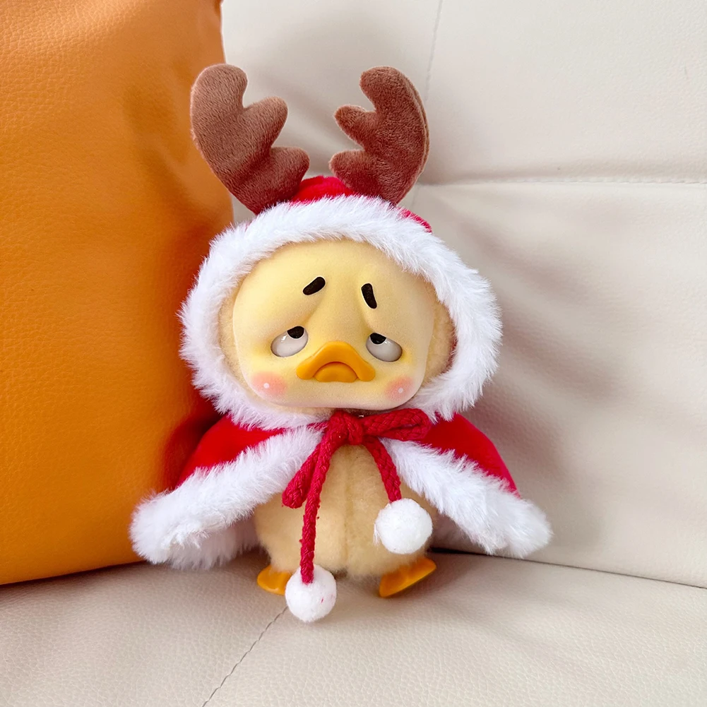 For labubu doll clothes antler cloak for Annoying duck upset duck doll outfit clothes wearing duck doll for Christmas decoration