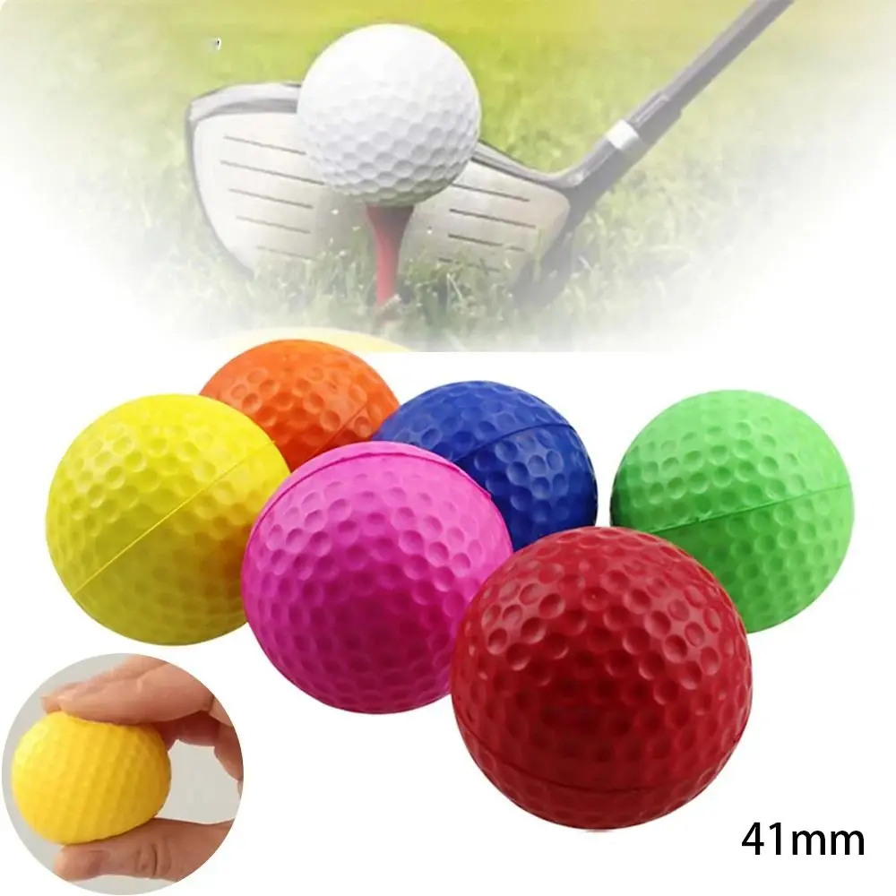 10PCS PE Indoor Golf Practice Ball Elastic Nonporous Golf Training Foam Ball Lightweight Multiple Colour Golf Supplies Outdoor