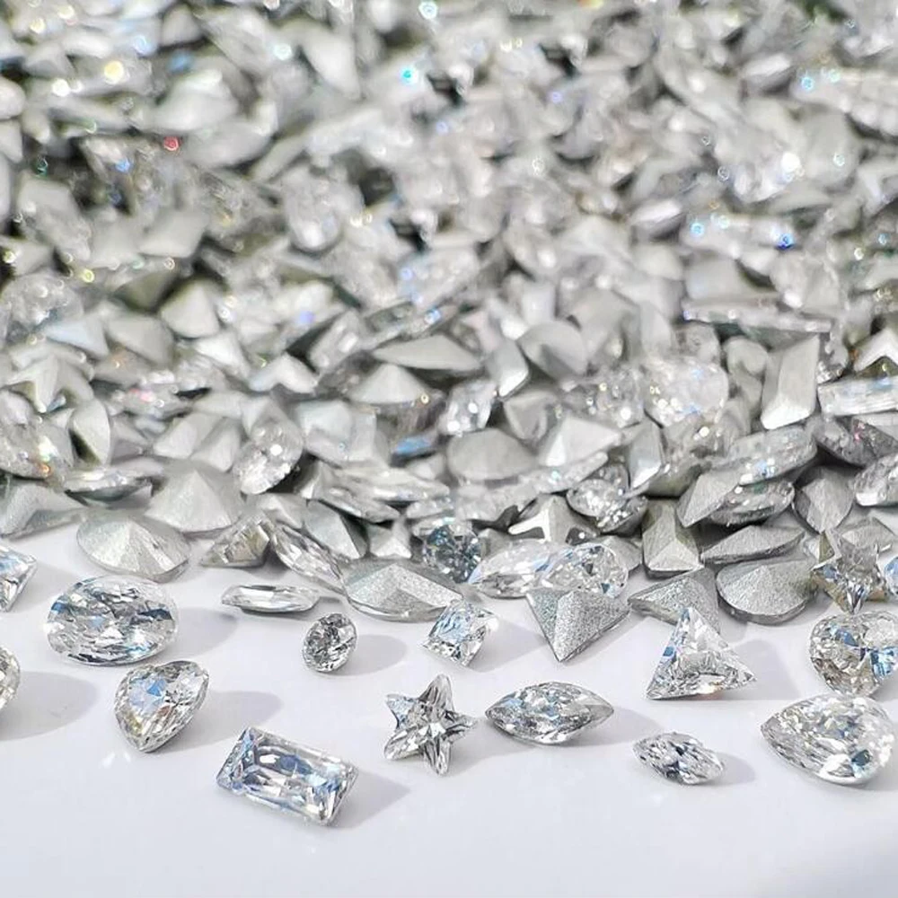 50 Stück gemischte Größe, flacher Boden, Zirkon-Diamant-Nagel-Charms, 2–3 mm, Edelsteine, Mini-Nagelkunst, Strass, mehrere Formen, Kristall-Nagel-Edelsteine – Detail 6