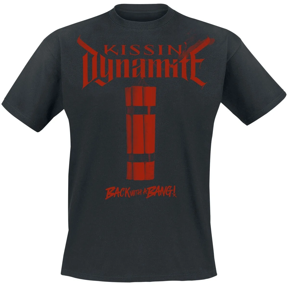 Kissin' Dynamite Back with A Bang Dynamite Print Black Cotton T-shirt Men Hard Rock Unisex Tee