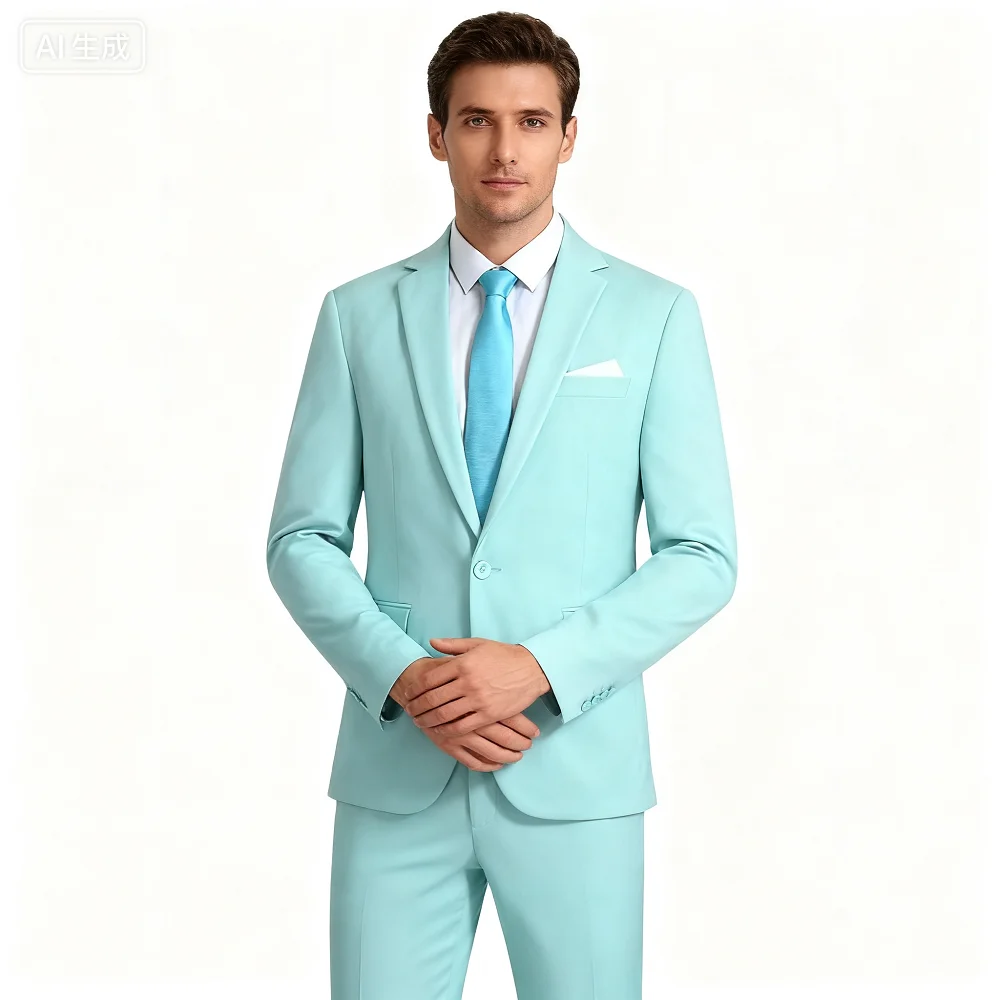 

Men's 2-Piece Slim Fit Tuxedo Formal Smoking Suit with Notched Lapel for Wedding Ceremony Elegant Blazer Groomsmen Attire