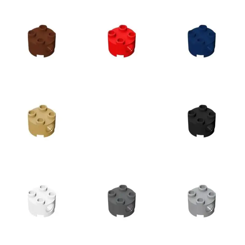 100Pcs Puzzle Particle 17485 Round 2X2 Building Block Kit High-Tech Pin Holes Bricks Idea Toy Birthday Kid Gift Dropshipping