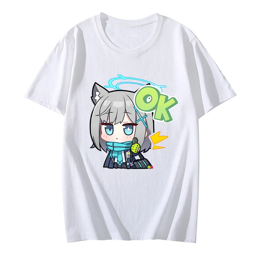 Blue Archive Shiroko T Shirt for Men Anime Print Shirt Cartoon Tops Harajuku Unisex Clothing Female Tees Kawaii/cute Streetwear