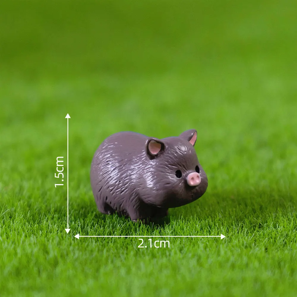 5/10 Pcs Mini Resin Animals Miniature Tiny Pigs Piggy Figures for Fairy Garden Moss Landscape Craft Decor