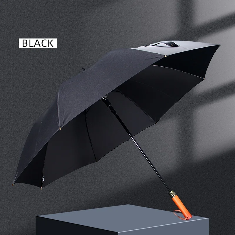 

Anti-thunder Birch Bullet golf car umbrellas fiberglass 280T/75D anti-uv Pongee black coating hanging business parasol