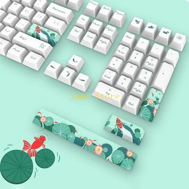 LX0B 108 Keys PBT Keycaps Cherry Profile Electronics Game Dye Sub Fish Mechanical Keyboard Keycap for Cherry MX Switches