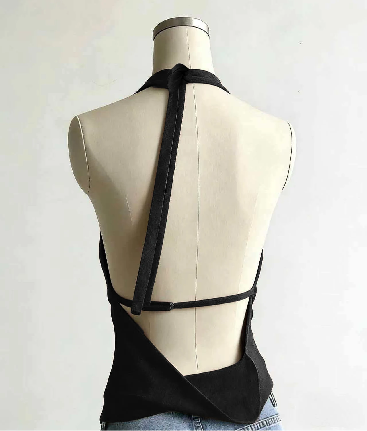 Women Halter Cowl Neck Draped Front Self Tie Backless Irregular Wrap Hem Slim Fit Cropped Cami Top 2026 Summer Club Party Solid