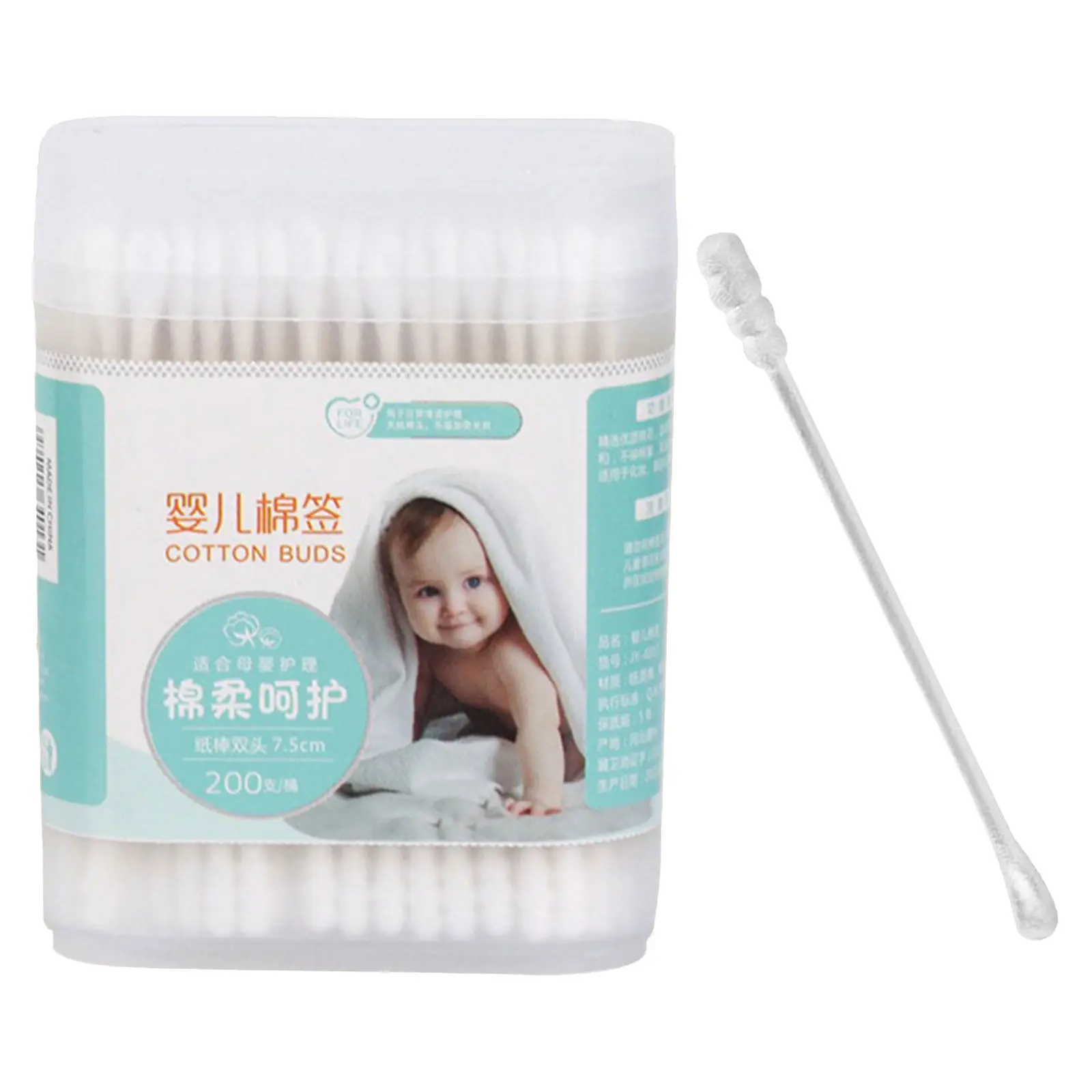 

200Pcs Dual Head Cotton Swabs for Infants Ultrasoft Spiral Cleaning Swabs Paper Handle Ear Wax Cleaning Cotton Buds Travel Home