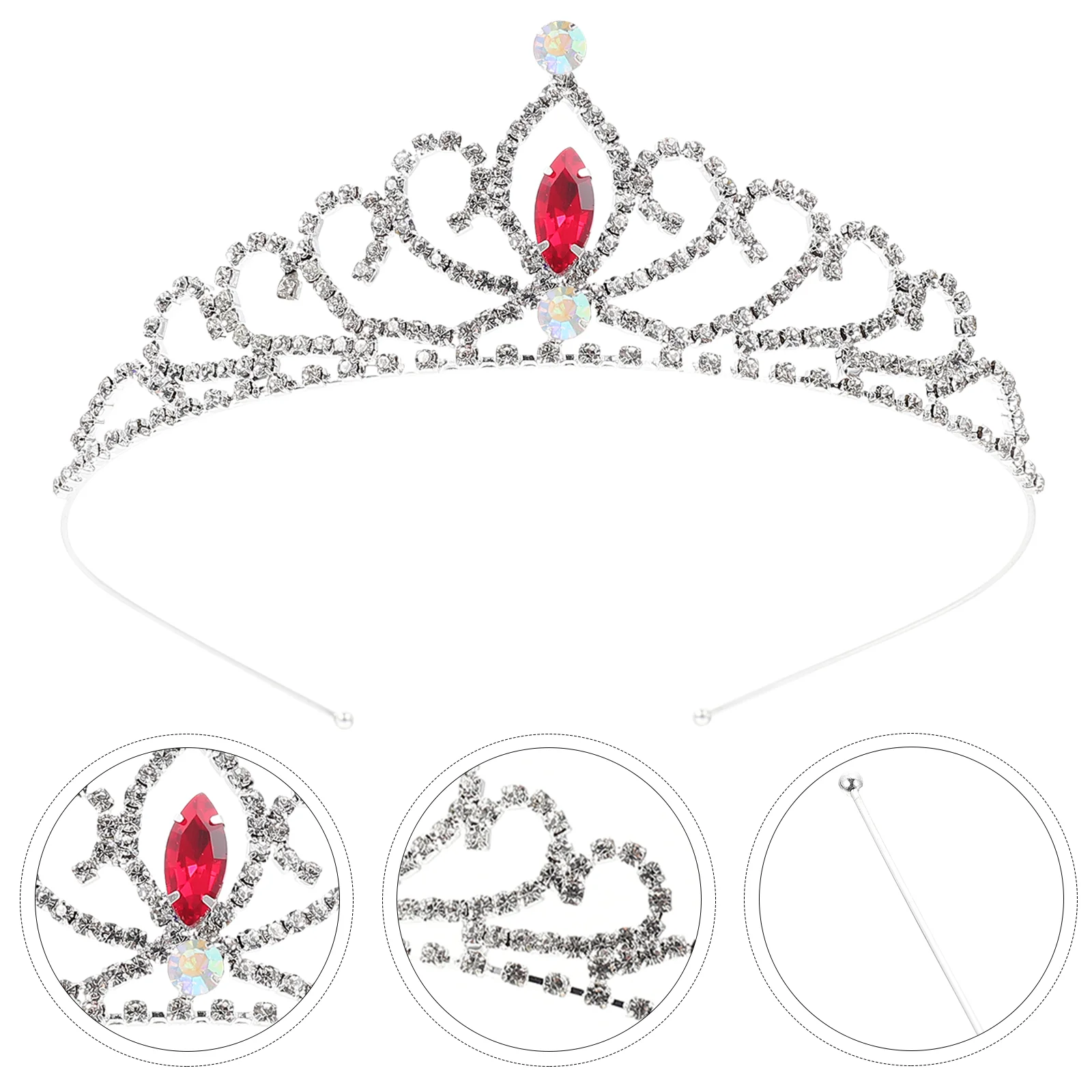 Szklana diamentowa tiara dziewczęca metalowe korony dla kobiet wróżka tiary nakrycie głowy Rhinestone ślubne dla nowożeńców