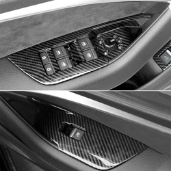 Panel de puerta Interior con apariencia de fibra de carbono, cubiertas embellecedoras de bisel para Audi A6, C8, S6, RS 6, A7, S7, RS 7, 2019-2024, 3 piezas