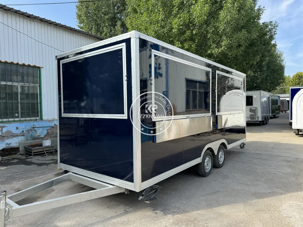 Food Vending Truck Sale  Fully Equipped Restaurant Cart Customized Street Mobile Snack Food Truck Trailer