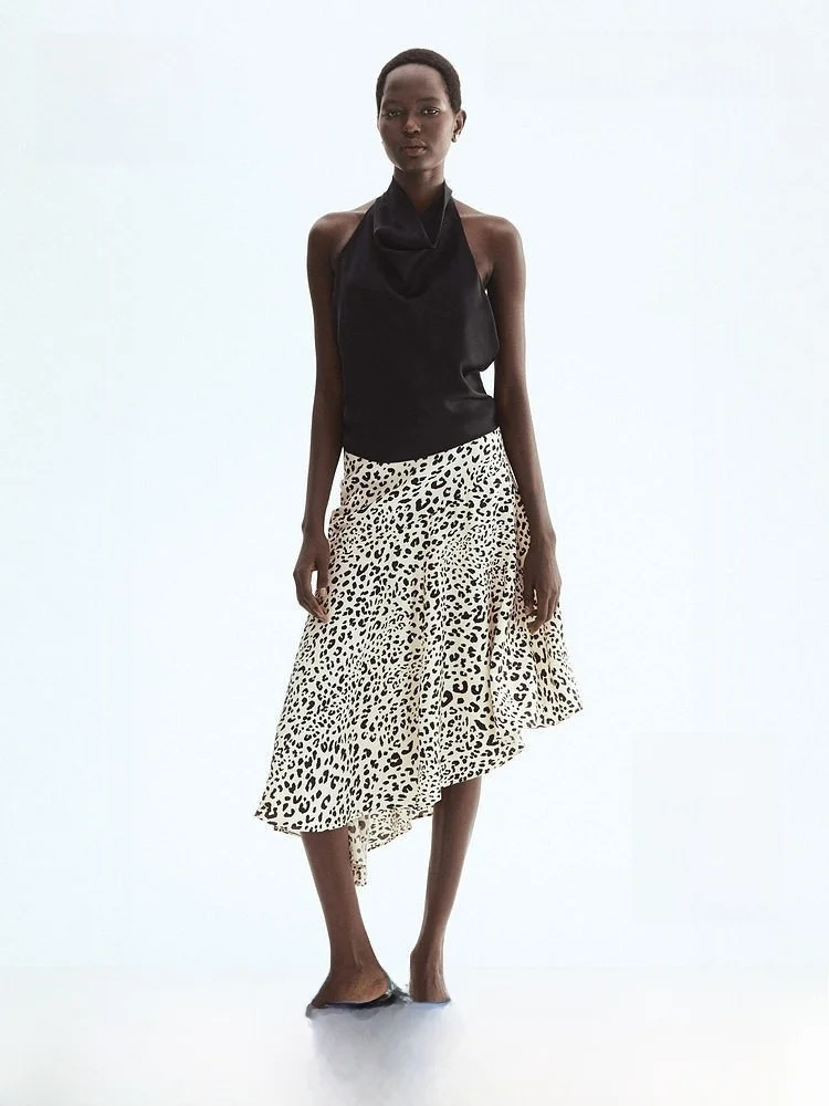 

Asymmetric High Waist Stick Fiber Skirt Women's Fashion Spring 2026 Skirt Style: Irregular H&M Slim Fit