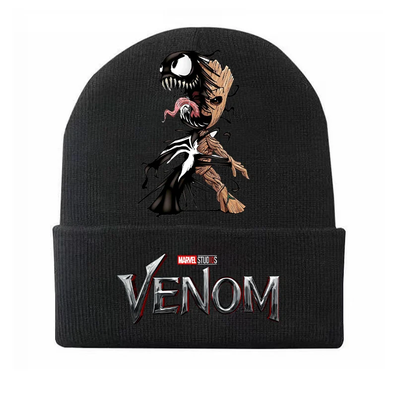 Venom Spiderman Marvel Boys Child\'s Knitted Hat Movie Cartoon Infant Beanie Outdoor Casual Warm Vogue Hundred Take Knitting Caps