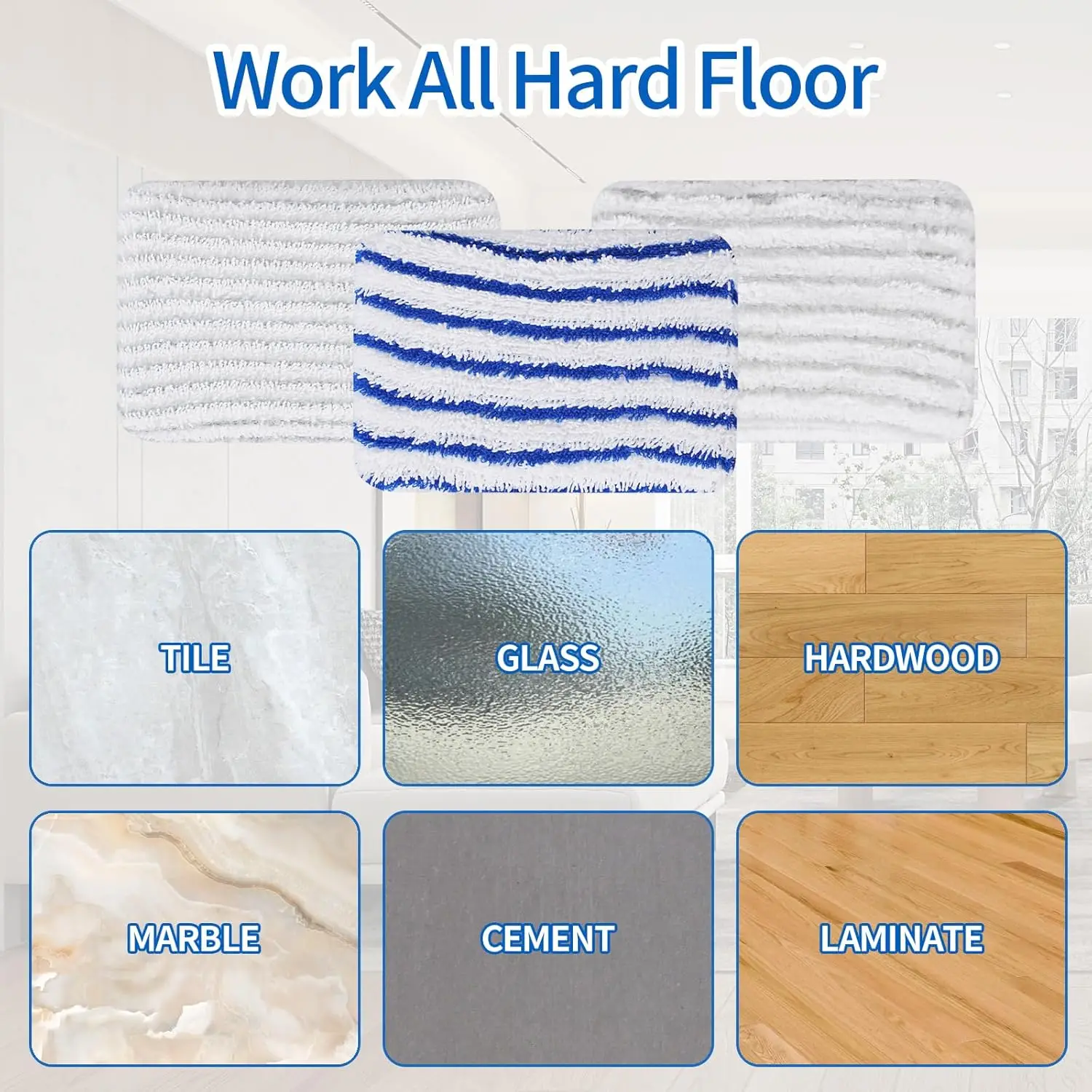 Microfiber Cloths for Rowenta Clean & Steam ZR850002 ZR005801 ZR005804, Washable Microfibre Pads for Rowenta RY7xxx RY8xxx