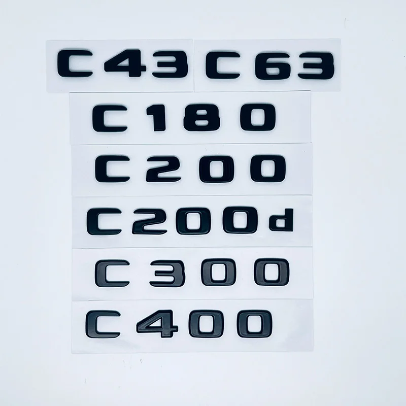 

3D ABS Black C63 C43 C180 C220d C300 Logo Letters 4MATIC Badge Car Rear Star Sticker AMG Emblem For Mercedes Benz W205 C205 W206