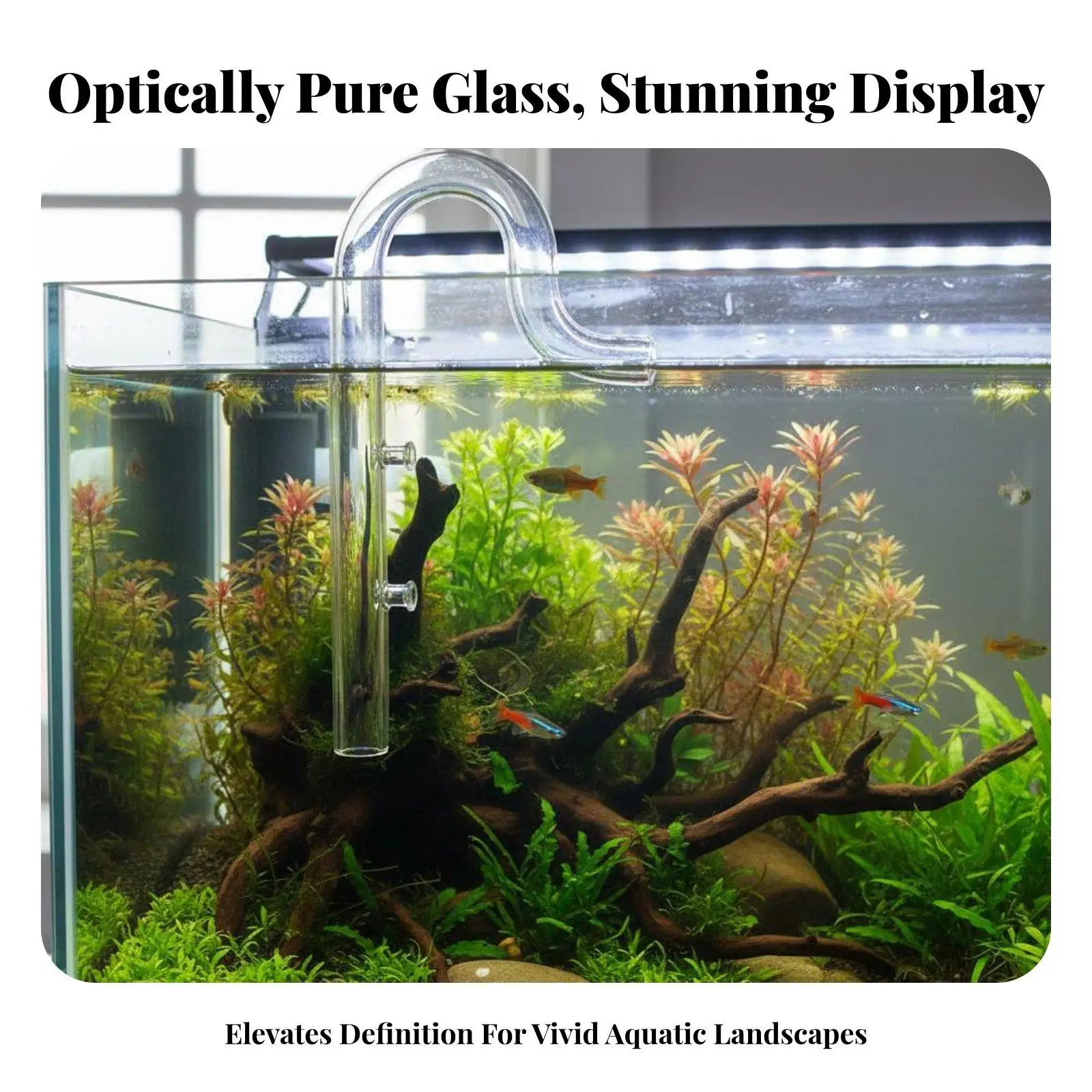 Glass Duckbill Aquarium Nozzle for Canister Filter Outflow Pipe with Suction Cups Fish Tank Water Circulation Equipment