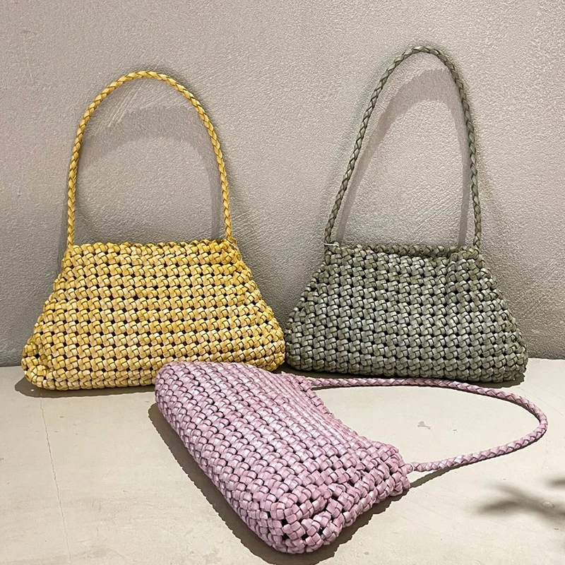 Leather Hand Knitted Pinwheel Knot Bags For Women Luxury Designer Handbags Purses 2026 New In Cowhide With Inner Pocket Shoulder