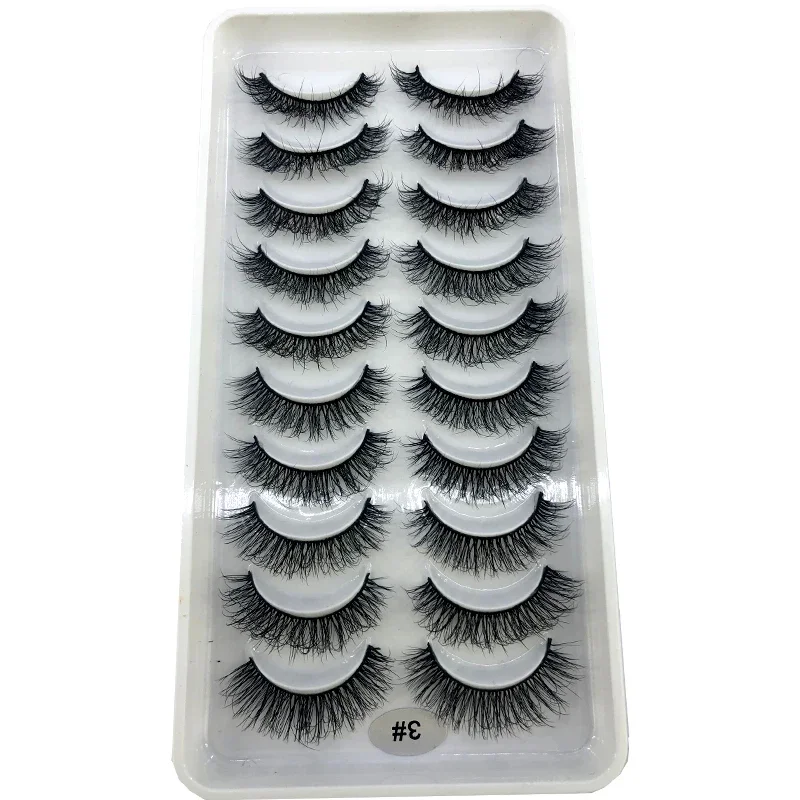 NEW 10 Pairs Natural False Eyelashes Fake Lashes Long Makeup 3d Mink Lashes Extension Eyelash Mink Eyelashes for Beauty