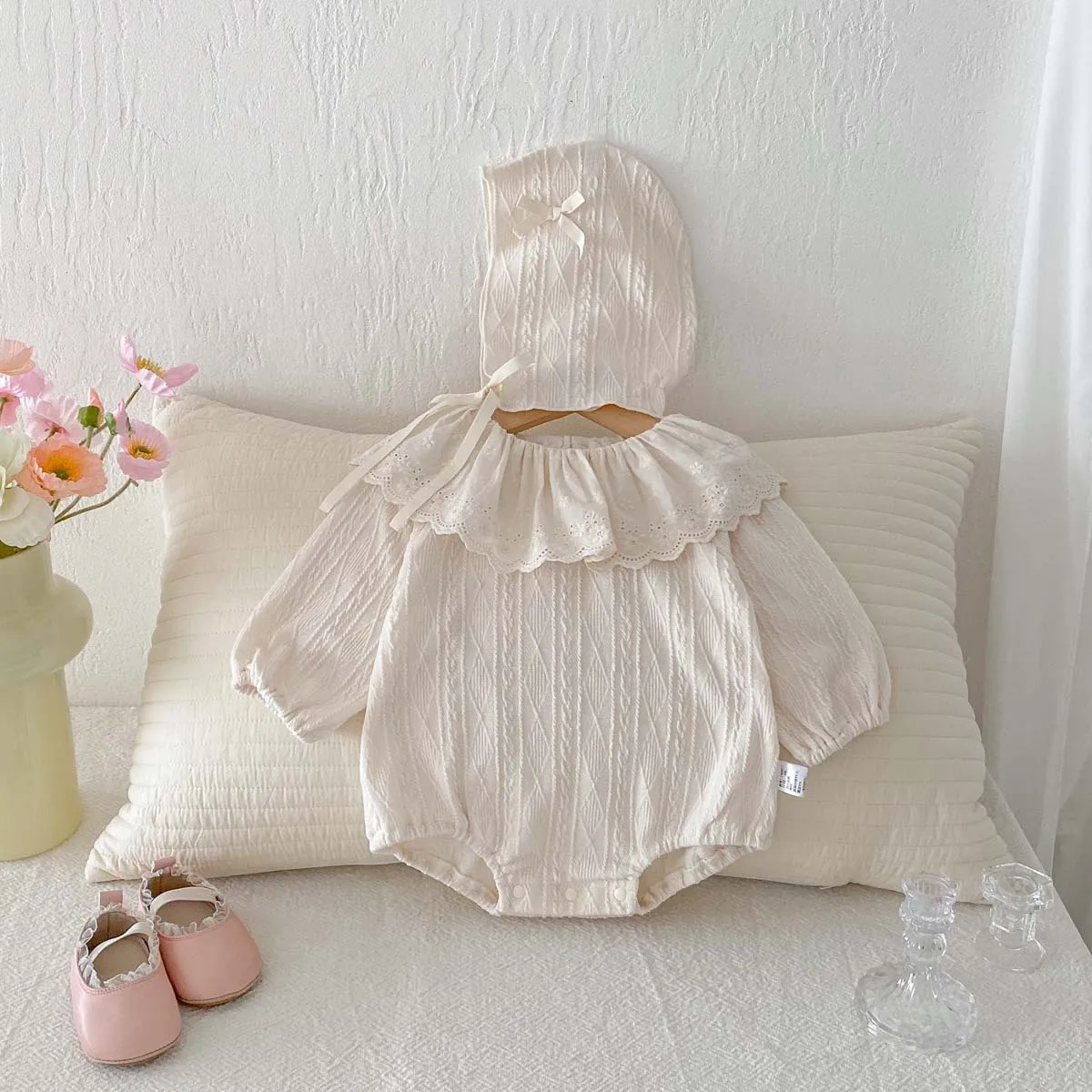 النسخة الكورية من الخريف طفلة حلوة لطيف الدانتيل دمية طوق بذلة طويلة الأكمام، طفلة بلون الخريف طويلة الأكمام ju #6