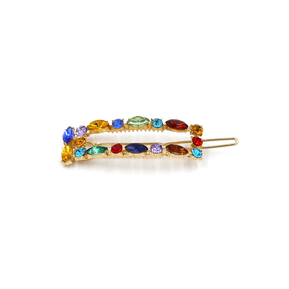 

4Pcs Gem Clip Clip Rhinestone Bobby Pins Stylish Hairpin Women Stylish Hairpin Wedding Party Crystal Bang Accessories