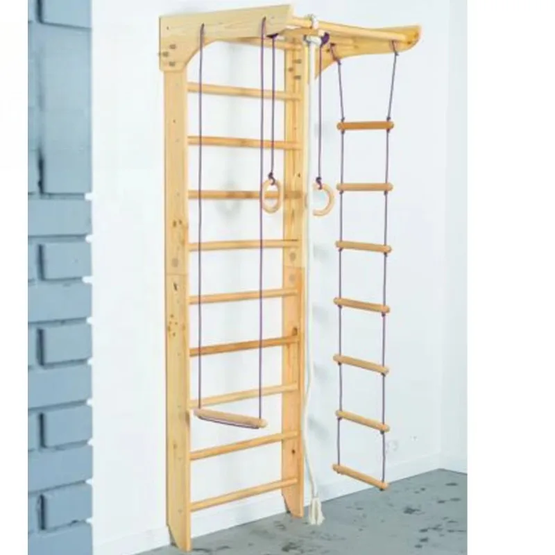 

KIDS Playgroundindoor Children's Gym Wall Pull up bar Wall Mounted Climbing Wall Wooden Gym