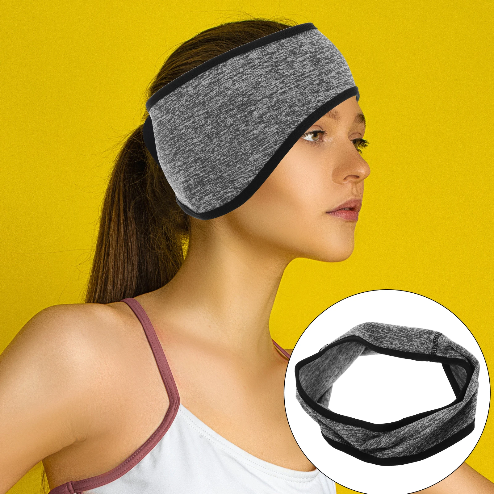 

Warm Ear Warmer Headband Lined Noise Cancelling Sleep Outdoor Sports Earmuff Cover For Men Women Unisex Winter Fitness Headband