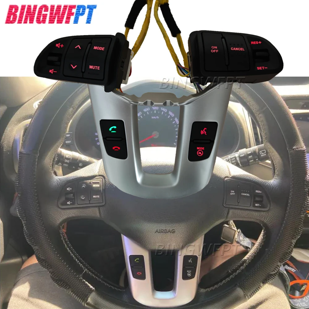 

Multifunction Steering Wheel Button Bluetooth panel For KIA Sportage 2010-2016 Audio Volume Speed Cruise Control Buttons Switch