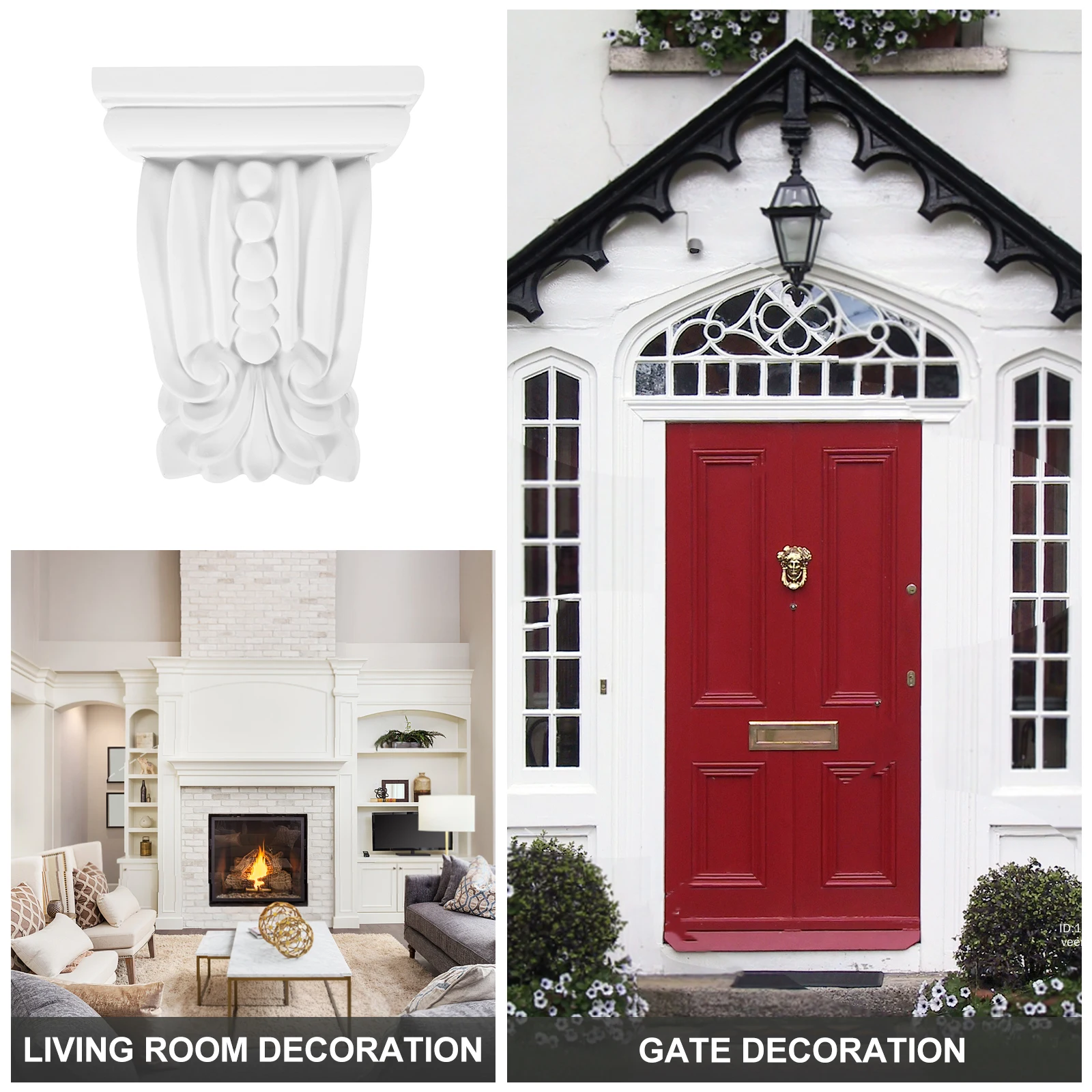 

Roman Capital Decoration Corbels for Home Shelves European Carving Style PU Material Vintage Wall Bracket
