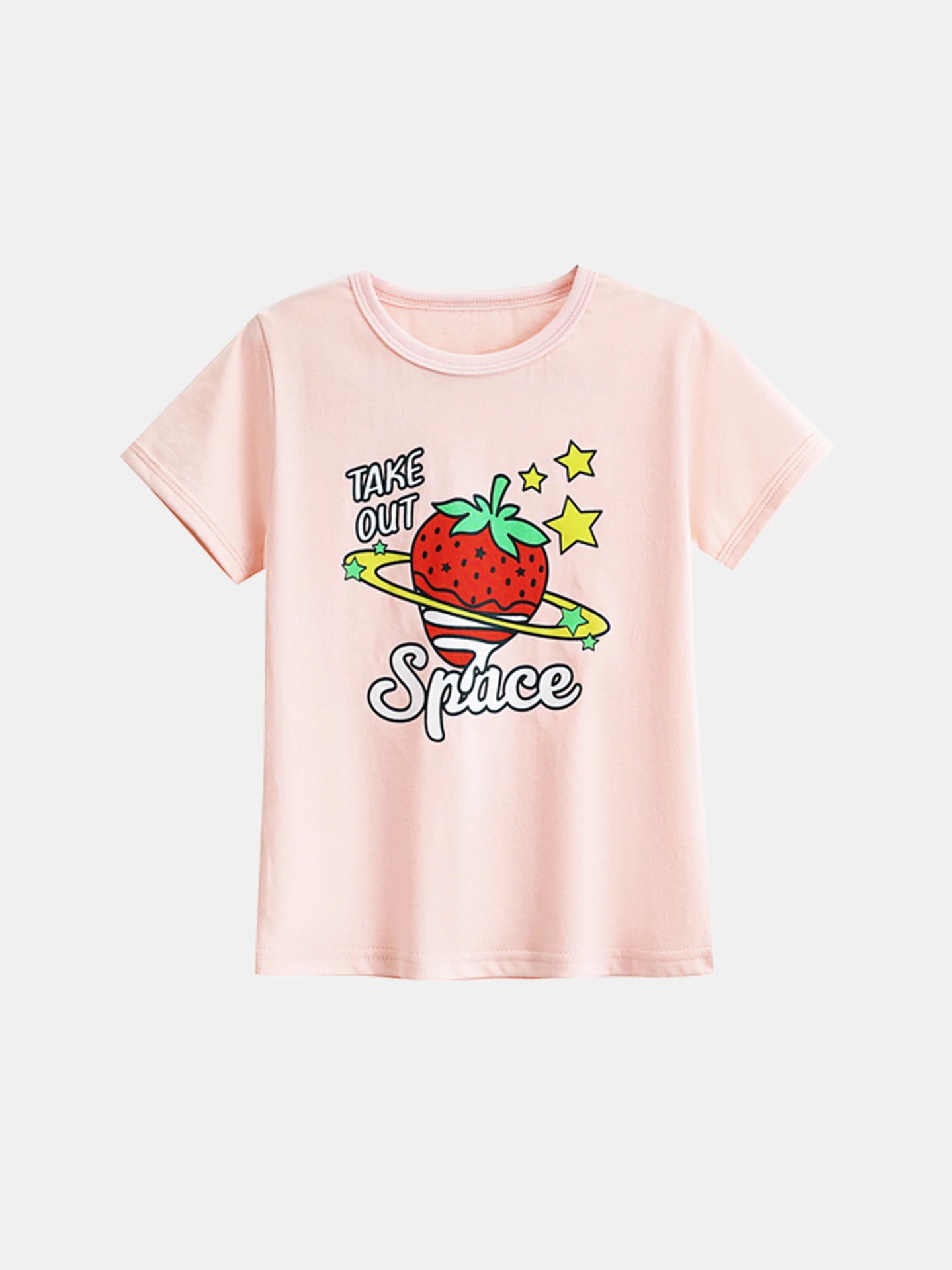 

2-5T summer Fashion cartoon cotton girls kids children short sleeve T shirt