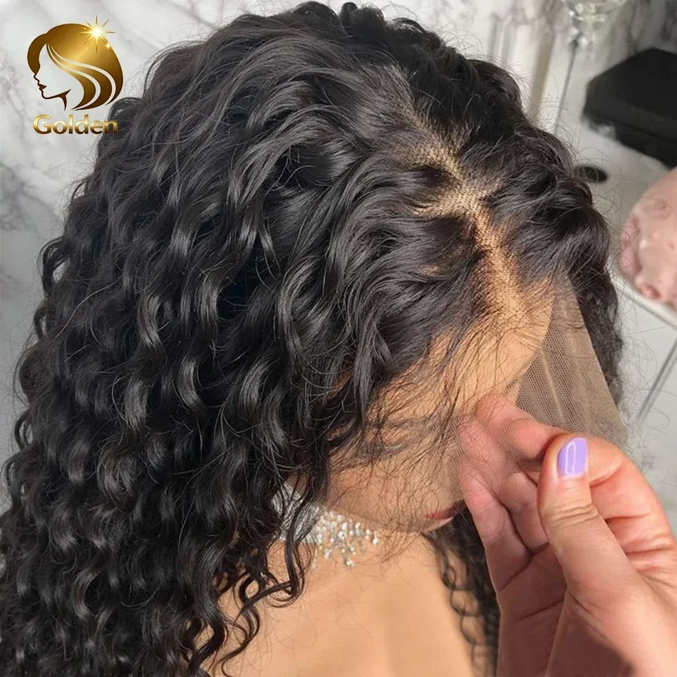

Golden Deep Wave 13x4 13x6 HD Lace Frontal Wigs Hair Water Curly Front Wigs 5x5 Glueless Hair for Women For Women