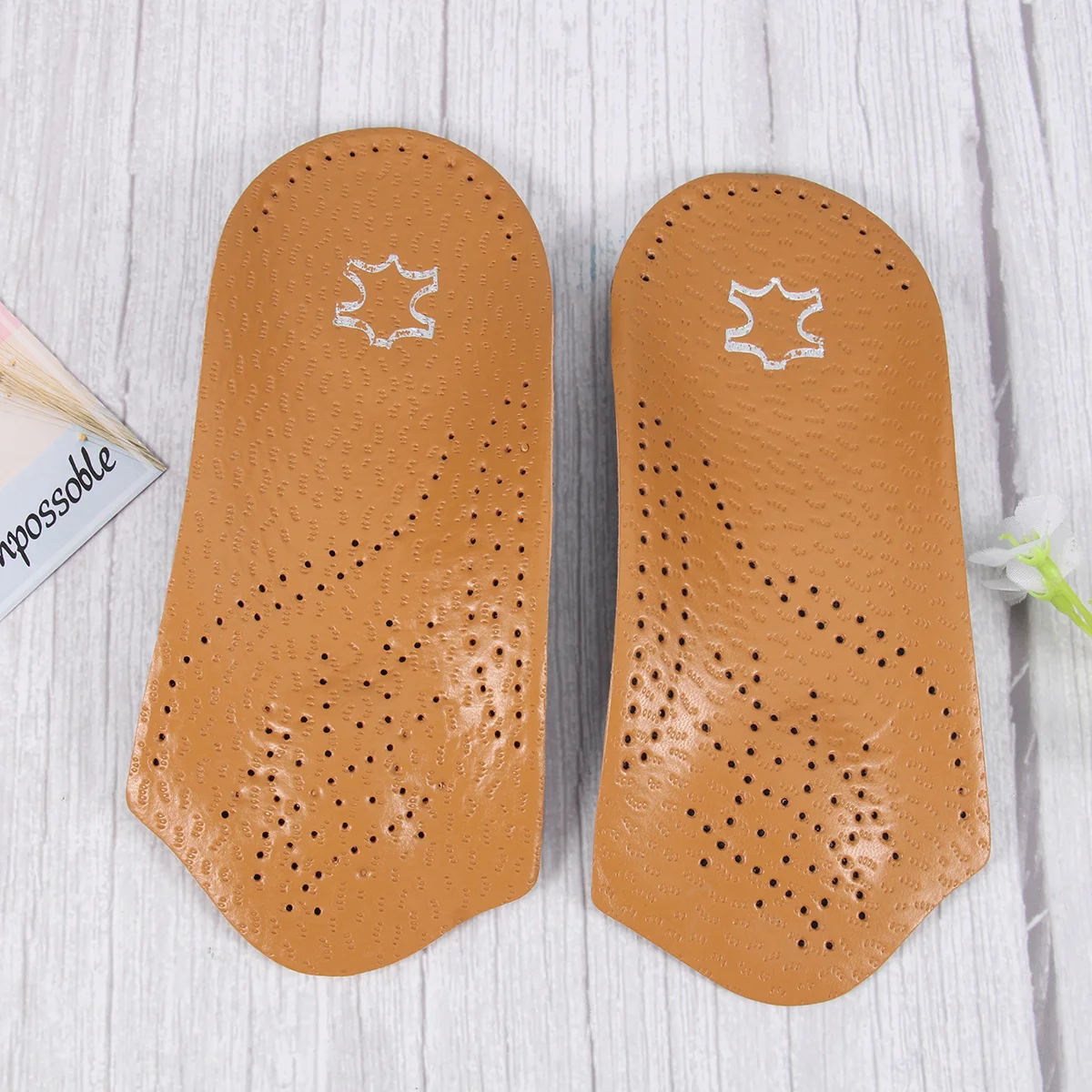 

1 Pair Arch Support Insoles Premium Half Pads For Flat Feet Comfortable Shoe Inserts Size 37-38 Brown With Air Permeability