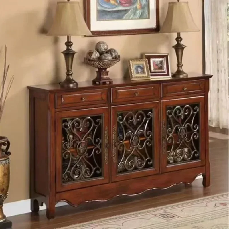 النمط الأمريكي والأثاث وخزانة جانبية متكاملة من الخشب الصلب