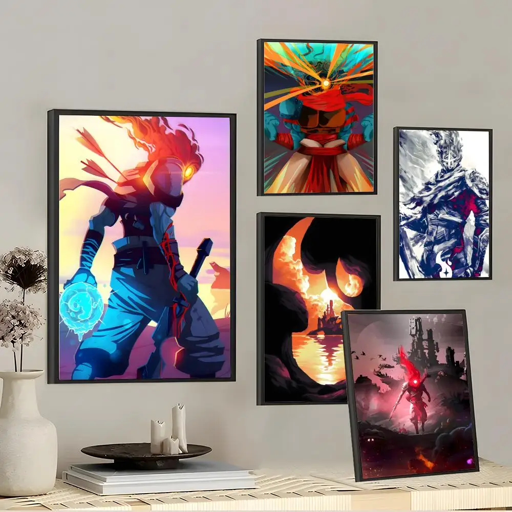 Game D-Dead Cells Painting Calligraphy Cotton Canvas Wall Art Poster - Aesthetic Painting for Living Room Bedroom Home Decor