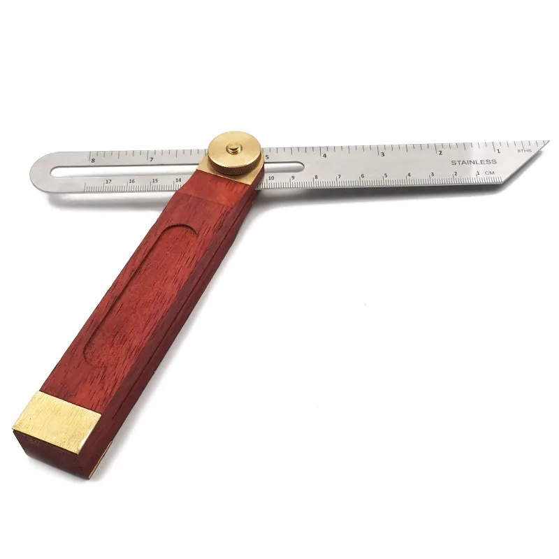 8 Inch Sliding T‑Bevel Gauge Wooden Handle Angle Finder Adjustable Angle Measuring Ruler for Carpenter Woodworking Hand Tools
