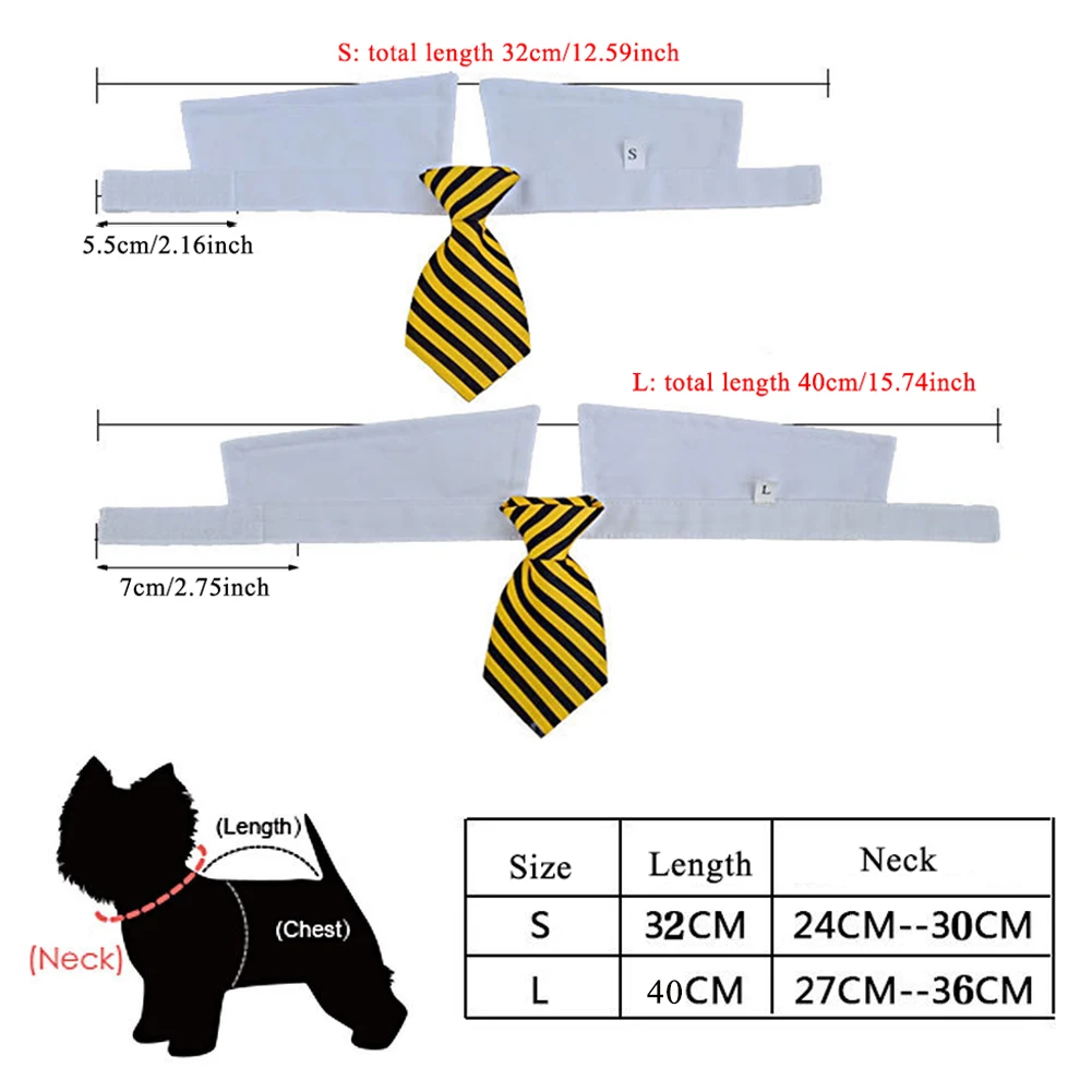 Colorful Pet Grooming Supplies Medium Large Dogs Cats Striped Formal Collar Bow Tie Dog Necktie