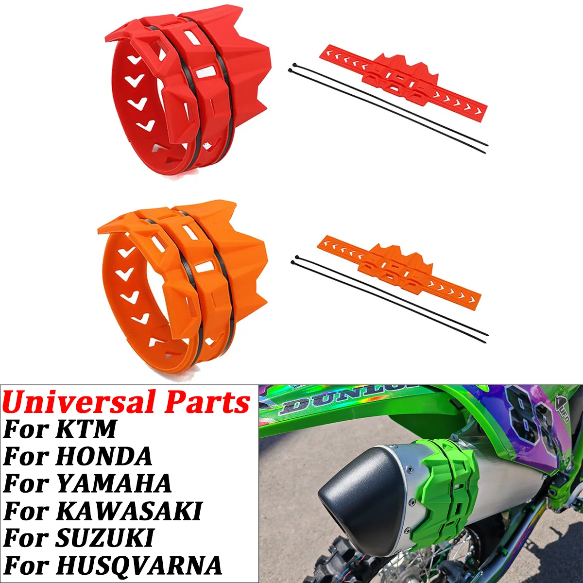 

Exhaust Tail Pipe Protector Cover Guard For KTM EXC EXCF XC XCF XCW SX SXF TPI SIX DAYS 125 200 250 300 350 450 500 Universal