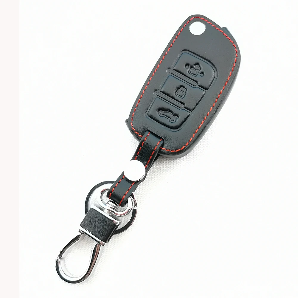 Leather 3 Buttons Key Case Cover For Geely Emgrand EC7 EC8 GC6 EC715 EC718 Emgrand7 EU7 EC7-RV EC718-RV Remote Key Holder Shell