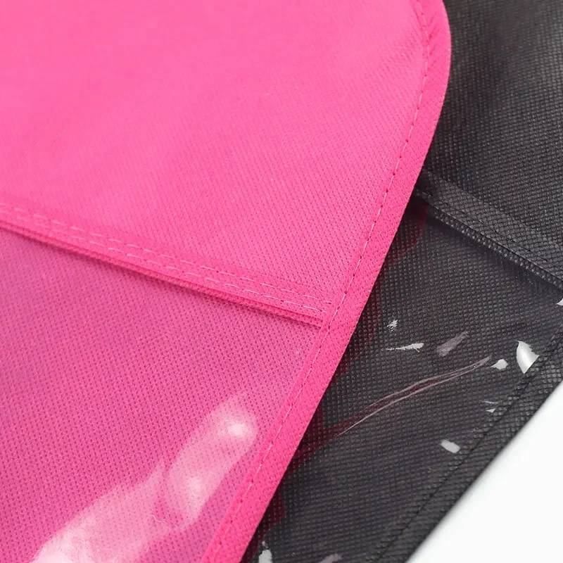 حقيبة تخزين شعر مستعار غير منسوجة مقاومة للغبار، رف تخزين معلق لشعر مستعار PVC شفاف