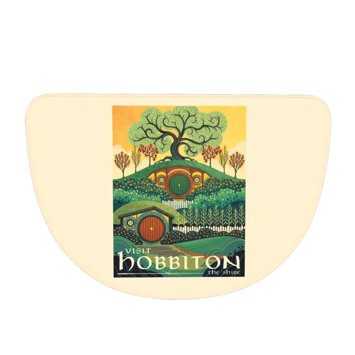 Visit The Shine Poster-1 Soft Flannel Half Round Doormat Non Slip Bathroom Mat Absorbent Floor Carpet for Garage