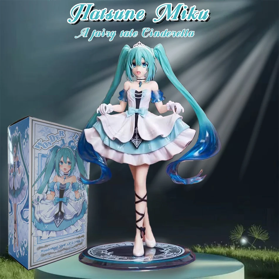 Anime Hatsune Miku 19 cm Cinderella Fairy Tale Wonderland Figur, ein Geschenk für Mädchen, ein Anime-Modell-Ornament.