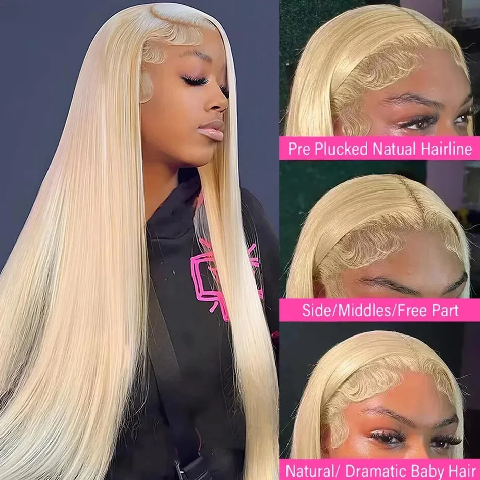 Rosabeauty 613 Honey Blonde 13X6 HD Lace Frontal Wigs Human Hair Brazilian Bone Straight 13x4 Transparent Frontal Wig For Women