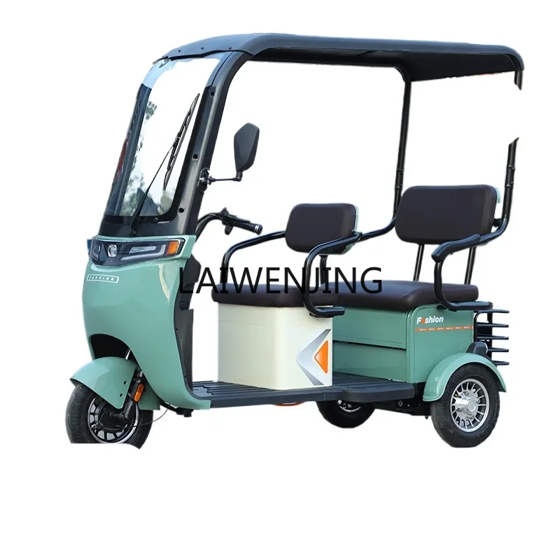 HLZ electric tricycle with shed passenger and cargo dual-purpose battery car to pull goods and tow goods with bucket