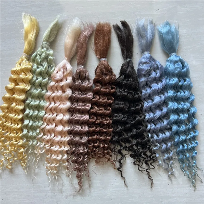 Good Quality Curly Mohair For Reborn Baby Dolls BJD Dolls Wigs Brown Coffee Brown Black Brown Blue Colors Hair Accessory