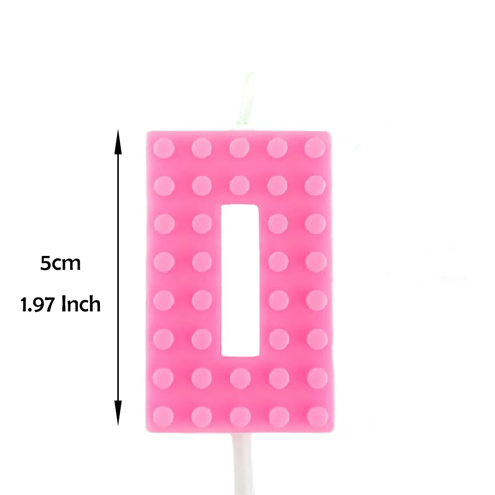 1 Stück bunte Pixel-Block-Digitalkerze für Kuchen und Cupcake-Topper, 0–9 Zahlen, Wunschgradient, Party, Dessert, Tisch, Anzieh – Detail 5