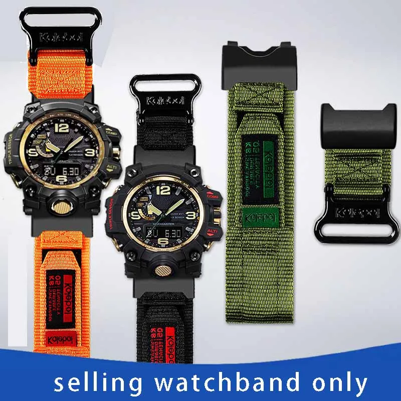 

For Casio Big Mud King 5463 GWG-1000 modified nylon canvas watch strap men's bracelet accessories are easy to stick belt