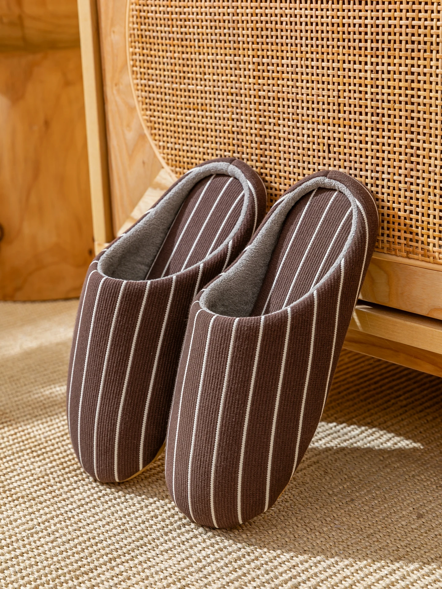 Japanische gestreifte Hausschuhe, Unisex für Frühling & Herbst, bequeme, atmungsaktive, rutschfeste flache Hausschuhe für das Schlafzimmer – Detail 6