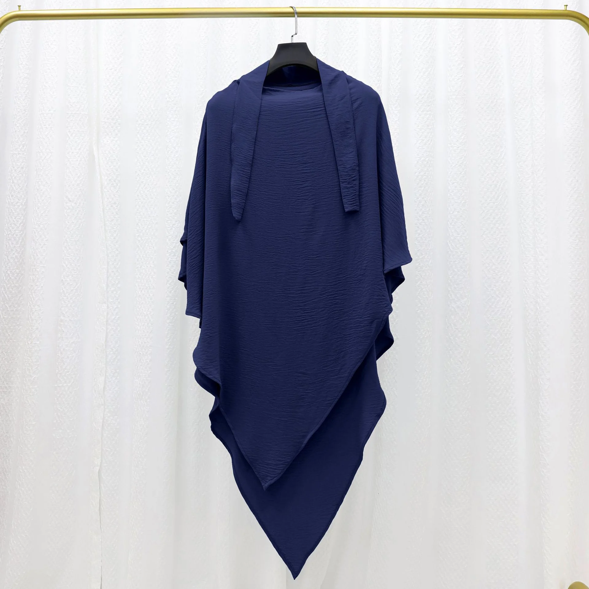 Khimar-Hijab largo de dos capas de crepé de Jazz, Hijab musulmán modesto de alta calidad, ropa islámica, moda de oración, venta al por mayor